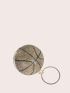 Mini Mini Circle Bag Rhinestone Decor Ring Chain Strap Basketball Design