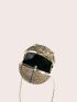 Mini Mini Circle Bag Rhinestone Decor Ring Chain Strap Basketball Design