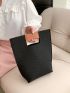 Minimalist Square Bag Crocodile Embossed Felt
