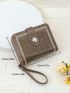 Embroidered Detail Small Wallet With Zipper