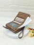 Embroidered Detail Small Wallet With Zipper