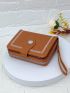 Embroidered Detail Small Wallet With Zipper