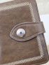 Embroidered Detail Small Wallet With Zipper