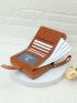 Embroidered Detail Small Wallet With Zipper