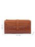 Crocodile Embossed Long Wallet Brown