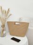 Oversized Straw Bag Solid Color For Vacation