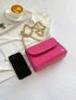Mini Crocodile Embossed Square Bag Chain Strap