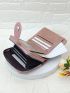 Embroidery Detail Small Wallet Zipper Round Fold Over