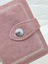 Embroidery Detail Small Wallet Zipper Round Fold Over
