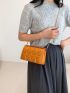 Mini Square Bag Quilted Chain Strap Elegant Solid Color