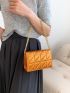 Mini Square Bag Quilted Chain Strap Elegant Solid Color
