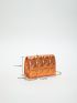 Mini Square Bag Quilted Chain Strap Elegant Solid Color