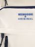 Medium Functional Backpack Letter Patch Decor For School