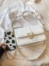 Small Square Bag Metal Decor Solid Color Elegant Style