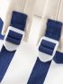 Medium Functional Backpack Letter Patch Decor For School