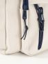 Medium Functional Backpack Letter Patch Decor For School