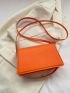 Neon Orange Square Bag PU Flap Funky