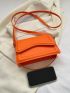 Neon Orange Square Bag PU Flap Funky