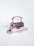 Mini Square Bag Metallic Crocodile Embossed Chain Strap