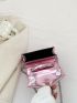 Mini Square Bag Metallic Crocodile Embossed Chain Strap