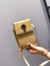 Metallic Metal Decor Phone Wallet