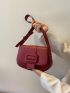 Medium Saddle Bag Burgundy Fashionable Flap For Daily