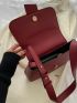 Medium Saddle Bag Burgundy Fashionable Flap For Daily