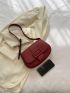 Medium Saddle Bag Burgundy Fashionable Flap For Daily