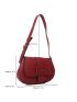 Medium Saddle Bag Burgundy Fashionable Flap For Daily
