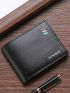 Letter Graphic Small Wallet Black Bifold