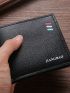 Letter Graphic Small Wallet Black Bifold