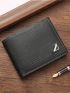 Stitch Detail Small Wallet PU Black