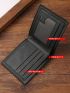 Stitch Detail Small Wallet PU Black
