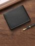 Stitch Detail Small Wallet PU Black