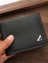 Stitch Detail Small Wallet PU Black