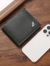 Stitch Detail Small Wallet PU Black