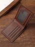 Metal Patch Decor Small Wallet Brown Bifold