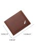 Metal Patch Decor Small Wallet Brown Bifold