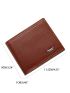 Metal Patch Decor Small Wallet Brown Bifold