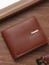 Litchi Embossed Small Wallet PU Brown
