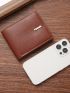 Litchi Embossed Small Wallet PU Brown