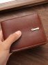 Litchi Embossed Small Wallet PU Brown
