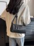 Letter Patch Square Bag Canvas Top Handle For Daily