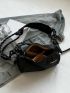 Letter Patch Square Bag Canvas Top Handle For Daily