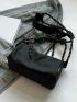 Letter Patch Square Bag Canvas Top Handle For Daily