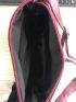 Burgundy Hobo Bag Multi-Zipper Metal Decor PU For Daily