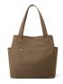 Brown Shopper Bag Pocket Front Double Handle For Daily
