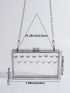 Mini Box Bag Rhinestone Decor Chain Strap For Prom