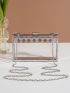 Mini Box Bag Rhinestone Decor Chain Strap For Prom