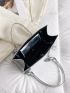 Mini Square Bag Chain PU Eyelet Detail